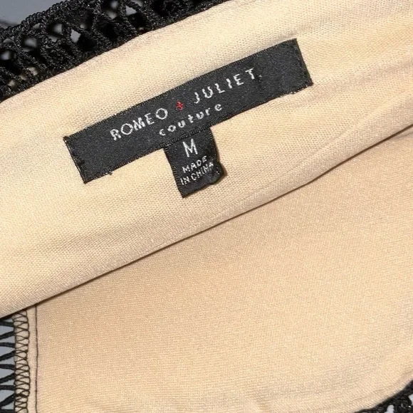 Romeo Juliet Couture Black Double V Lace Midi Dress [ SZ med ] - Picture 6 of 16